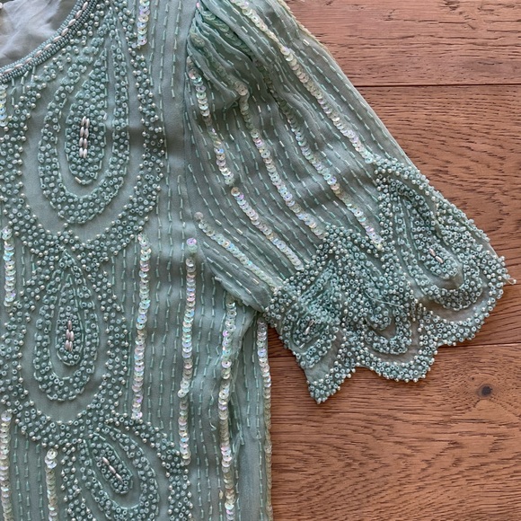Vintage Oleg Cassini Beaded Top - size 8 / Medium - Picture 3 of 10